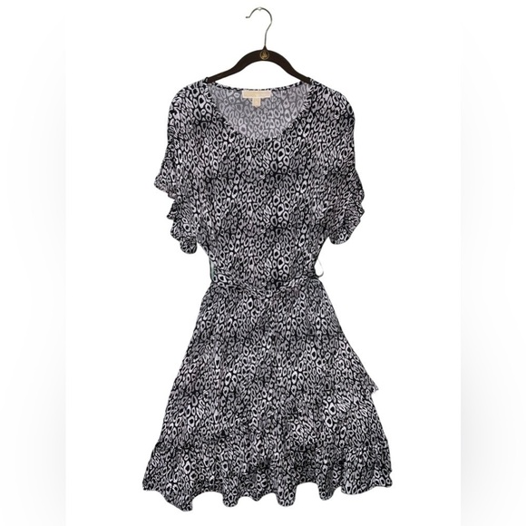 Michael Kors Women's Ruffle Short Sleeve Jewel Neck Dress Size XL - Picture 6 of 10